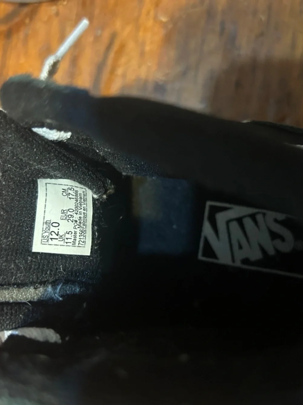 Vans Off the Wall kids youth 12 black high top canvas old school